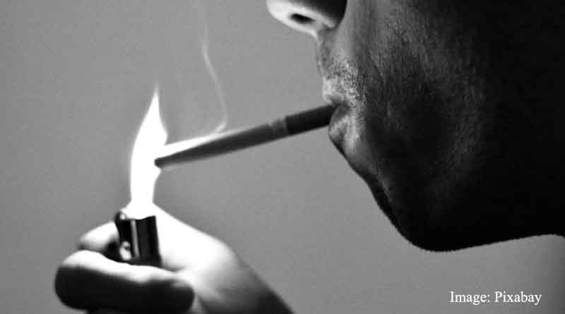 Man smoking a cigarette